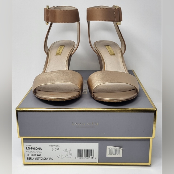 Louise et Cie Ankle Strap Sandle Wedge Shoes 8.5M Fawn/Tan Leather Upper/Lining - Picture 10 of 14